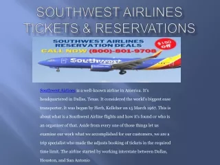 southwest airlines is a well known airline