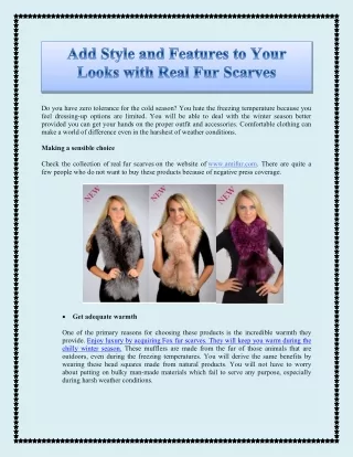 add style and features to your looks with real