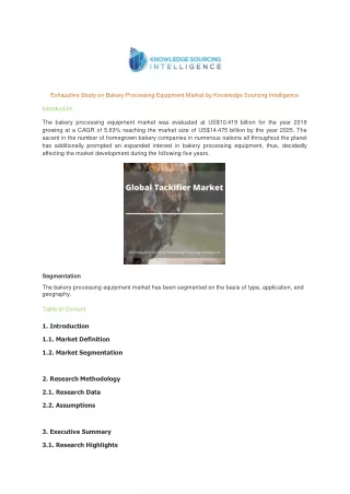 exhaustive study on bakery processing equipment