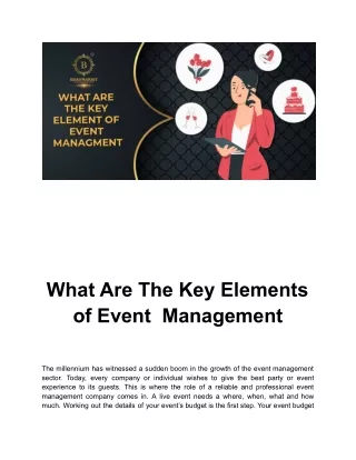 What Are The key Elements of Event Management