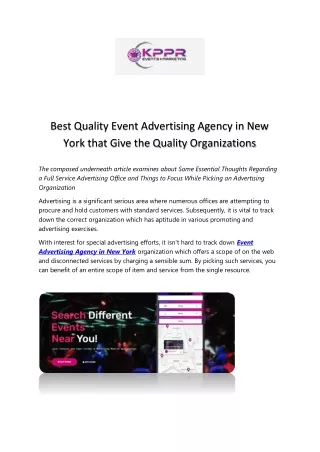 best quality event advertising agency in new york