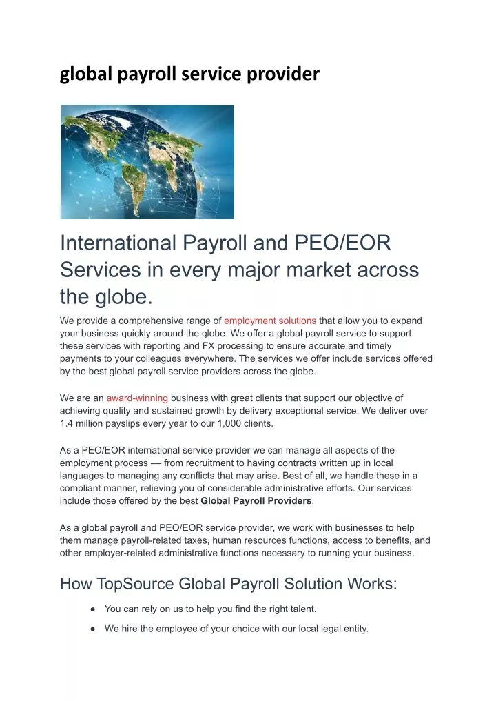global payroll service provider