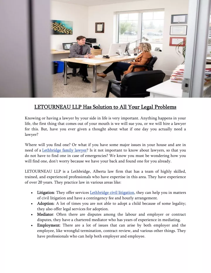 letourneau llp has solution to all your legal