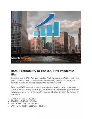 Hotel Profitability in The U.S. Hits Pandemic High .