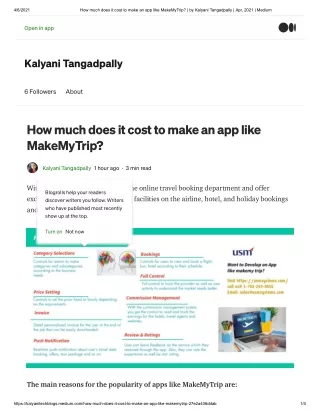 How much does it cost to make an app like MakeMyTrip?