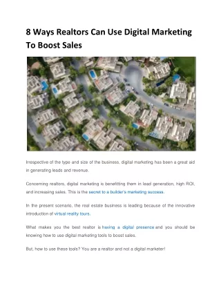 8 Ways Realtors Can Use Digital Marketing To Boost Sales