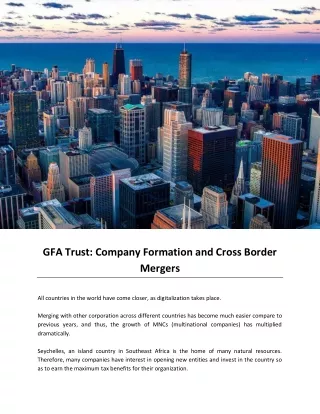 gfa trust company formation and cross border