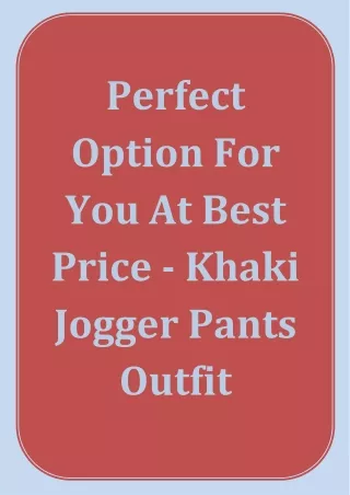 perfect option for you at best price khaki jogger