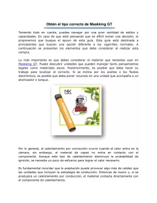 obt n el tipo correcto de maskking gt teniendo