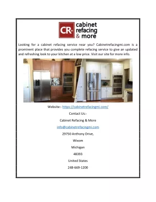 looking for a cabinet refacing service near