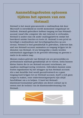 Aanmeldingsfouten oplossen tijdens het openen van een Hotmail