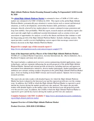 high altitude platform market booming demand