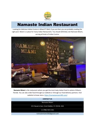 Indian Restaurant in Coral Gables