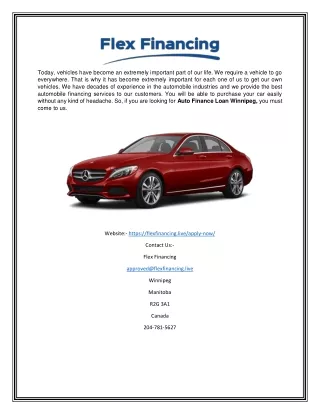 Apply Car Loan Bad Credit in Winnipeg | Flexfinancing.live