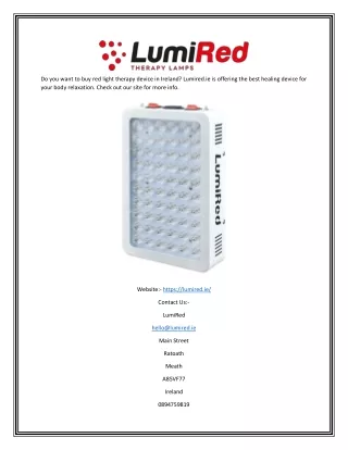 Now Buy Red Light Therapy Device In Ireland At A Low Cost | Lumired.ie