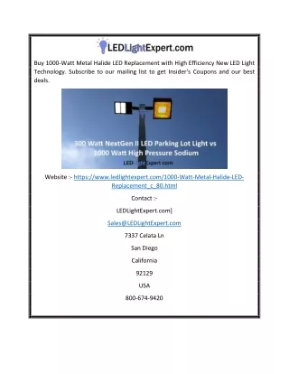 buy 1000 watt metal halide led replacement with