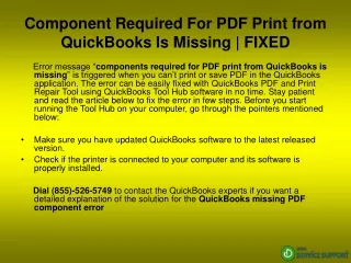 component required for pdf print from quickbooks