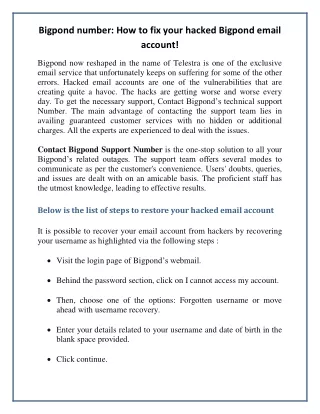 bigpond number how to fix your hacked bigpond