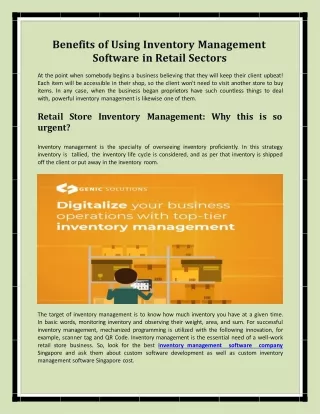 benefits of using inventory management software in retail sectors