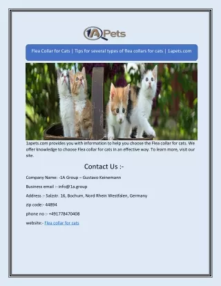 flea collar for cats tips for several types
