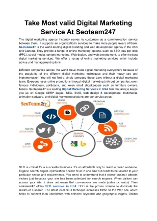 take most valid digital marketing service