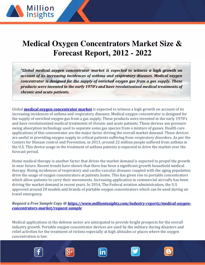 medical oxygen concentrators market size forecast