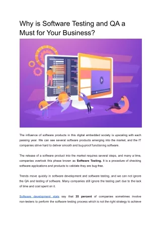why is software testing and qa a must for your