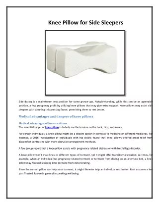 knee pillow for side sleepers