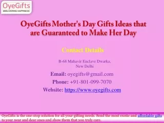 OyeGifts Mother's Day Gifts Ideas that are Guaranteed to Make Her Day