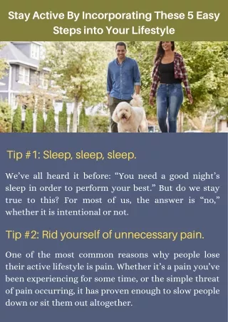 Stay Active By Incorporating These 5 Easy Steps into Your Lifestyle