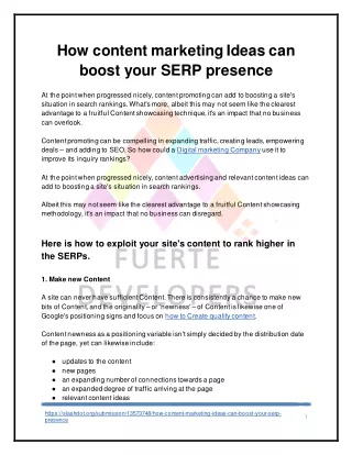 how content marketing ideas can boost your serp