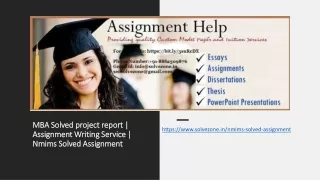 Mba solved project report and assignment writing service and  nmims solved assignment
