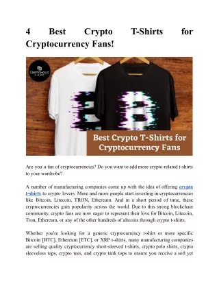 4 Best Crypto T-Shirts for Cryptocurrency Fans!