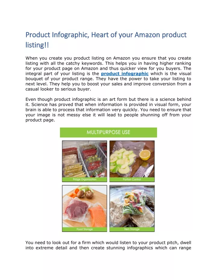 product infographic heart of your amazon product
