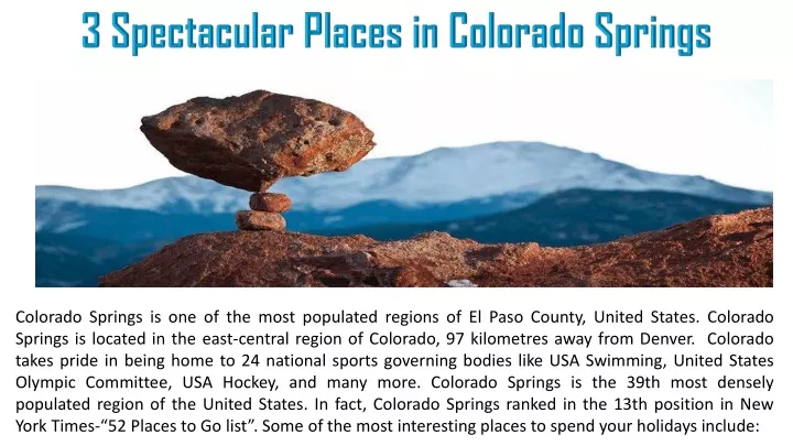 3 spectacular places in colorado springs