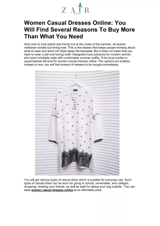 Women Casual Dresses Online: You Will Find Several Reasons To Buy More Than What You Need