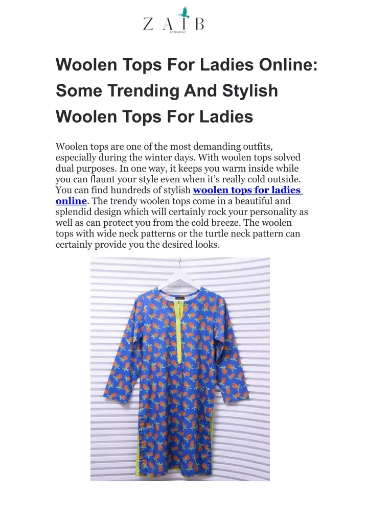 woolen tops for ladies online some trending