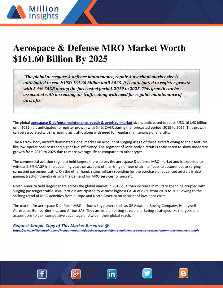 aerospace defense mro market worth 161 60 billion