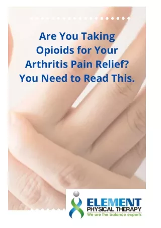 are you taking opioids for your arthritis pain