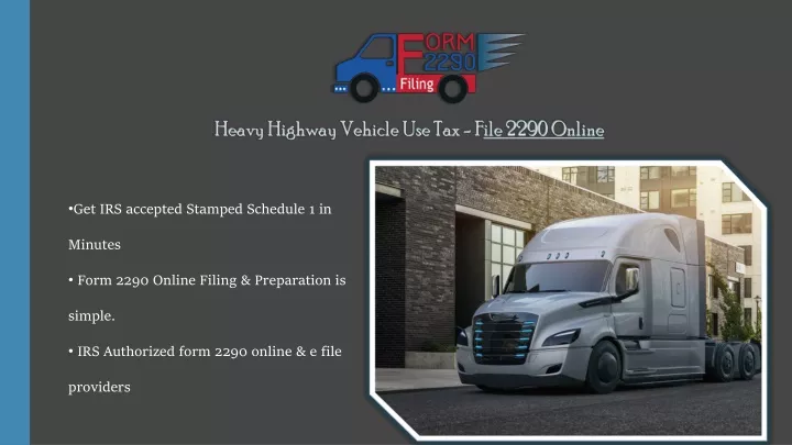 heavy highway vehicle use tax f ile 2290 o nline