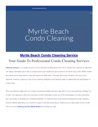 myrtle beach condo cleaning service your guide