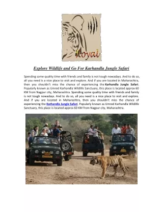 Explore Wildlife and Go For Karhandla Jungle Safari