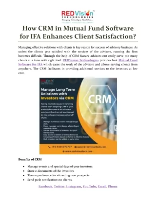 how crm in mutual fund software for ifa enhances