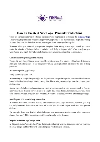 how to create a new logo pennink productions