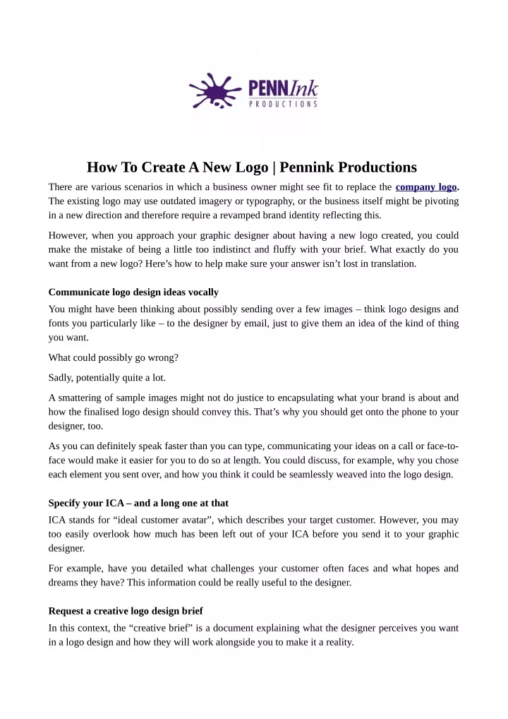 how to create a new logo pennink productions