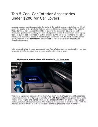 top 5 cool car interior accessories under
