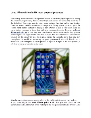 used iphone price in uk most popular products