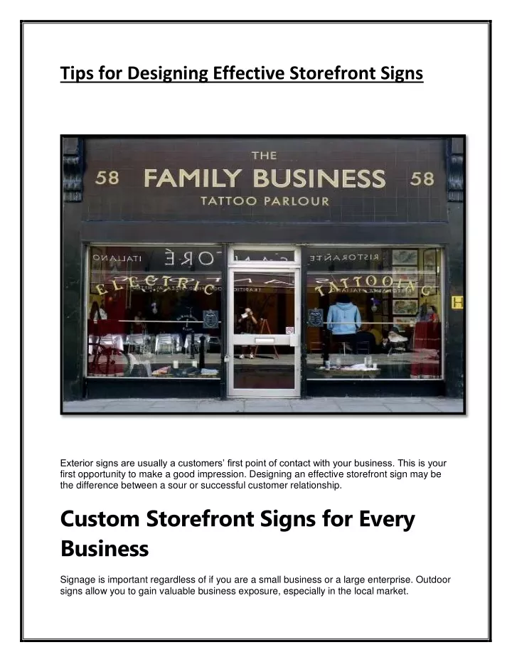 tips for designing effective storefront signs