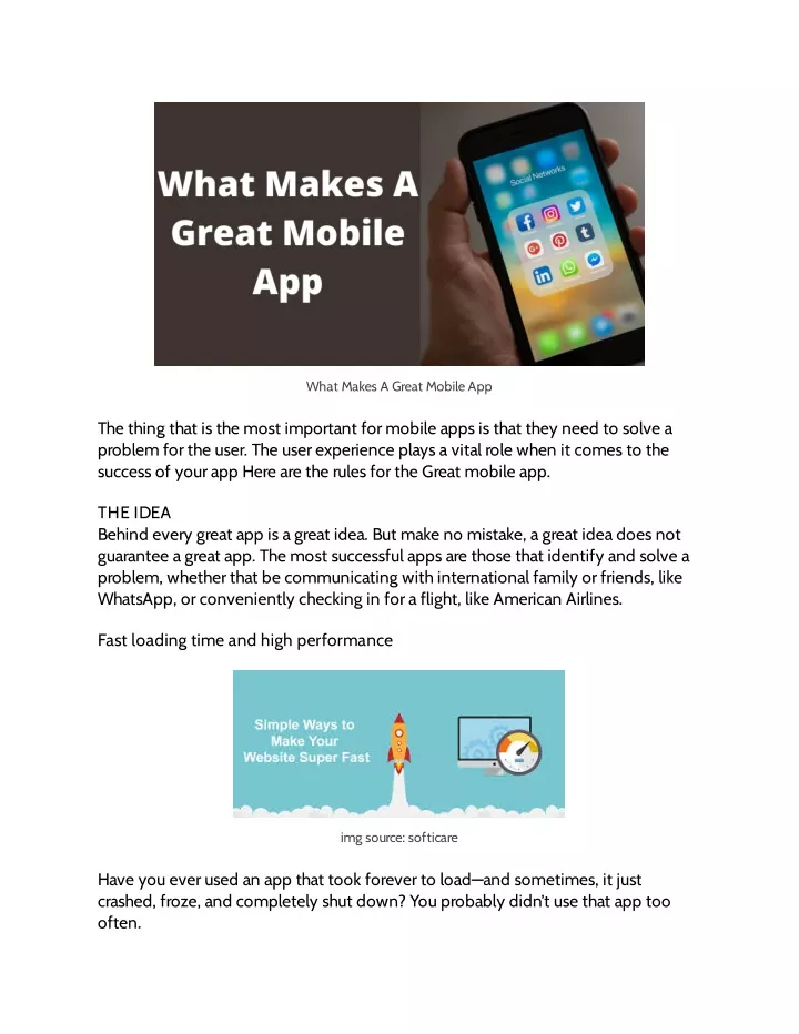 what makes a great mobile app