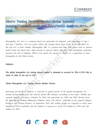 hba1c testing devices market global industry